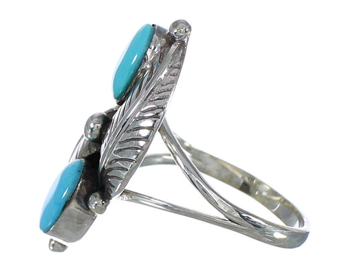 Genuine Sterling Silver Turquoise Jewelry Ring Size 4-3/4 FX91114